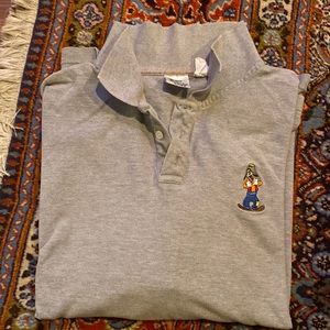 The Disney Store Goofy polo, mens Xl, grey